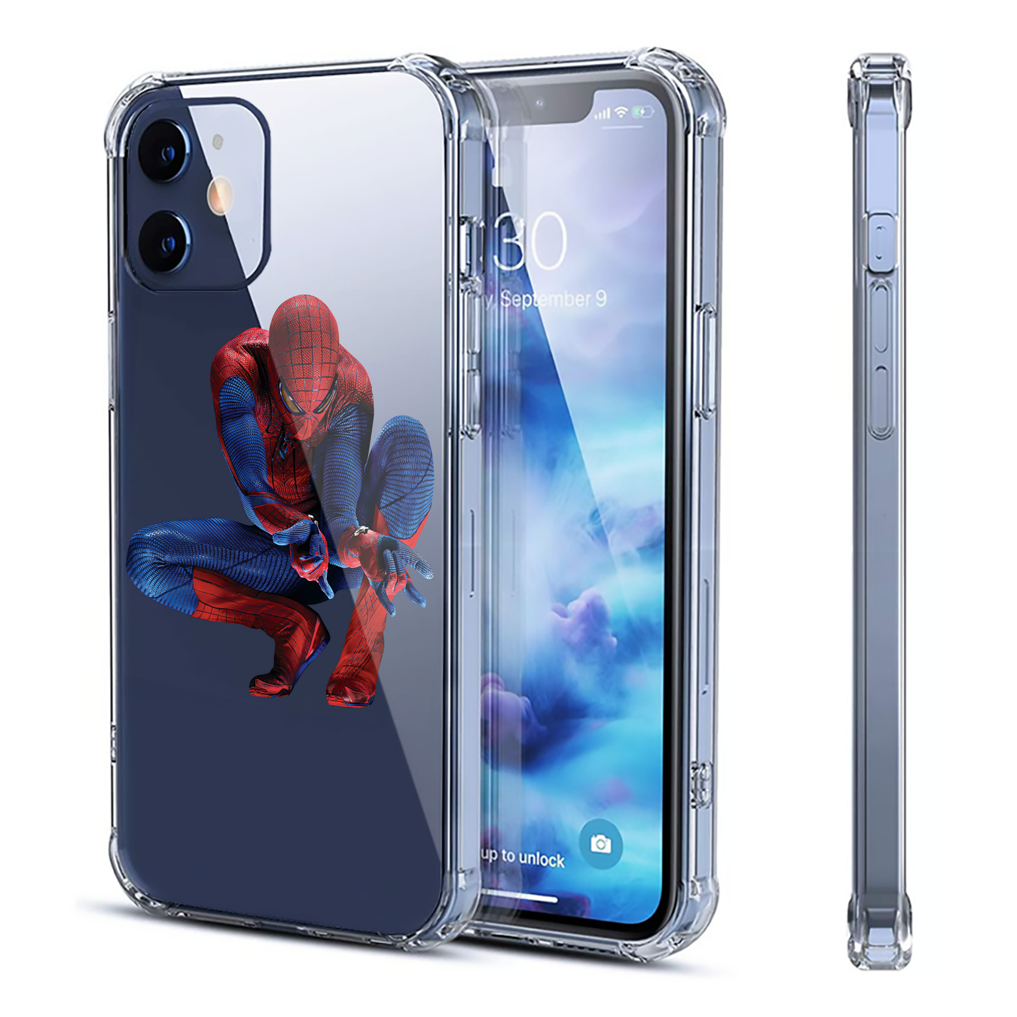 （画像用） Spider Man スパイダーマン 【iPhone 12シリーズ対応】透明スマホケース（クリアソフトケース）